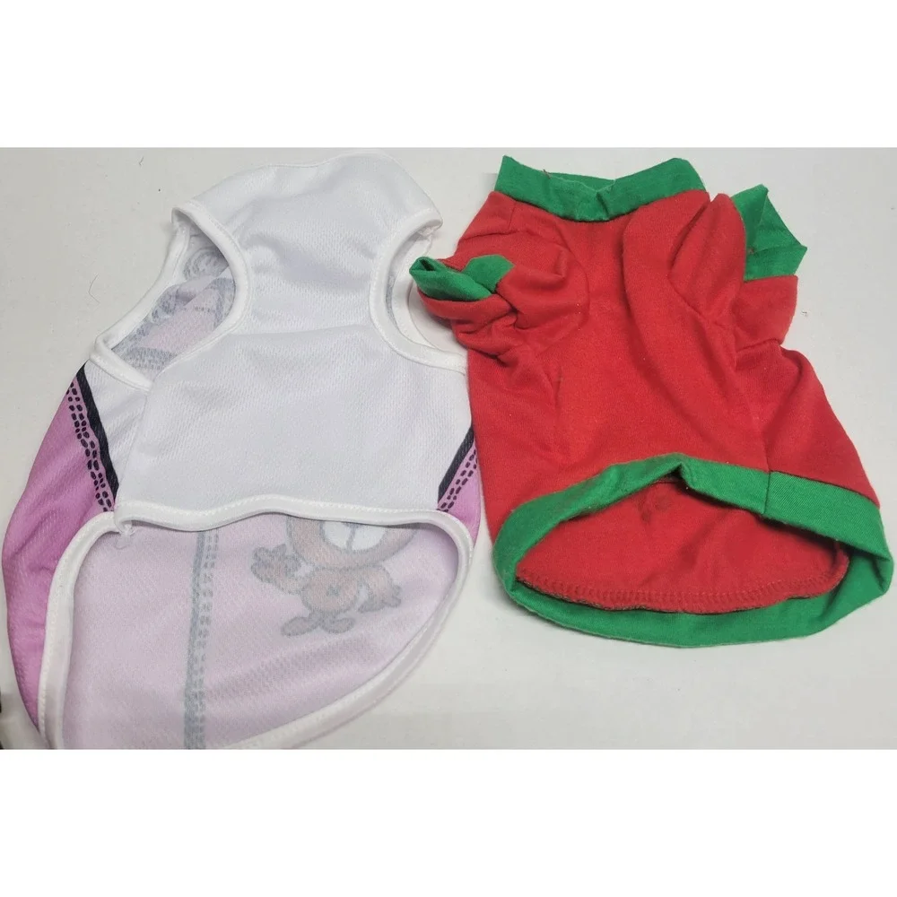 Born To‎ Be Loved Small Dog Shirt Bundle Pink Bear Mesh Red Cookie Tester 2pc S